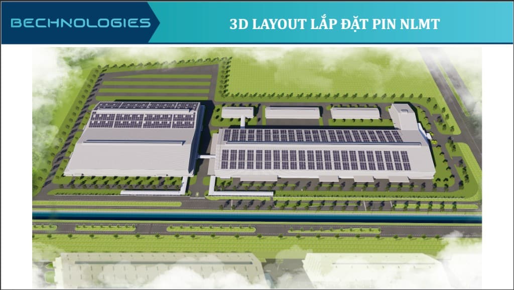 3D layout lắp đặt pin NLMT